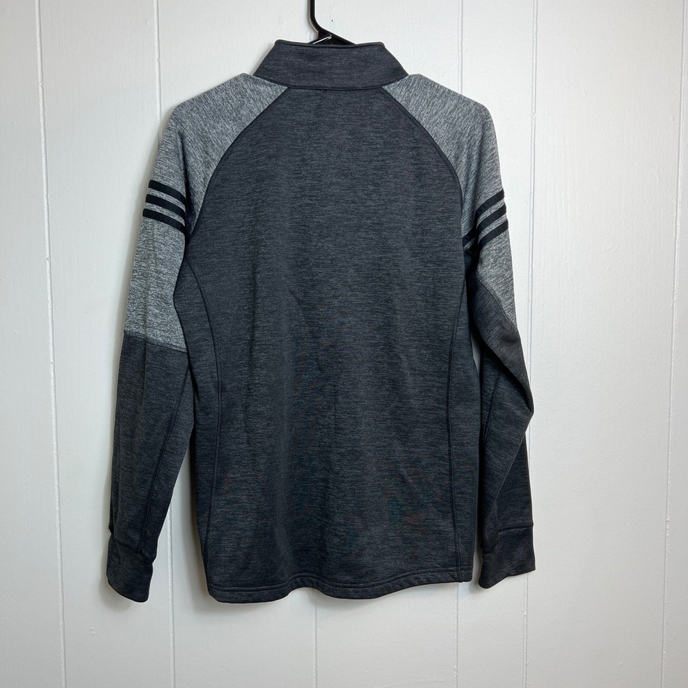 Adidas Climawarm Mens M 1/4 Zip Pullover Gray Heathered Fleece‎ Sweatshirt - Picture 3 of 9